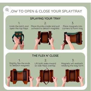 Leather Splay Tray Organizer in Brown and Green